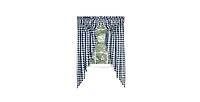 Kate Aurora Farmhouse Plaid Gingham Check Swag Valance Curtain Panel Pair - 72 in. W x 63 L