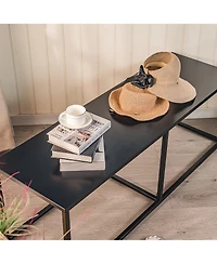Nordlys - Industrial Black Metal Bench Industrial Style Upholstery Entry