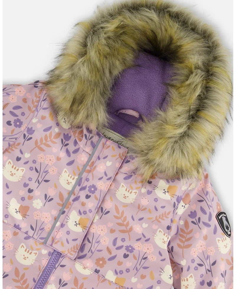 Deux par Baby Girl Two-Piece Play Snowsuit Purple Gray - Baby|Toddler