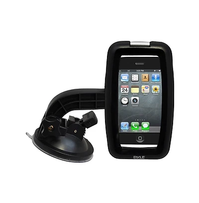 Pyle Waterproof Windshield Dashboard Universal Car & Boat Mount Holder for iPhone, iPod, Android Devices (Black)