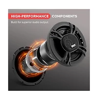 Pyle Three-Way Sound Speaker System - One Pair 6.5'' Three-Way Triaxial Loud Audio, 300 Watts w/ 4 Ohm Impedance and 3/4'' Piezo Tweeter