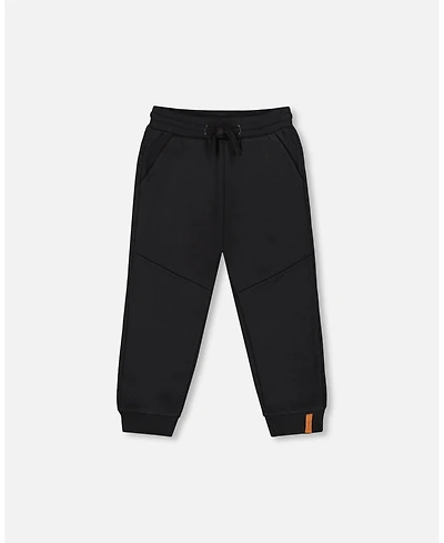 Deux par Boy Fleece Sweatpants with Pockets Black - Child