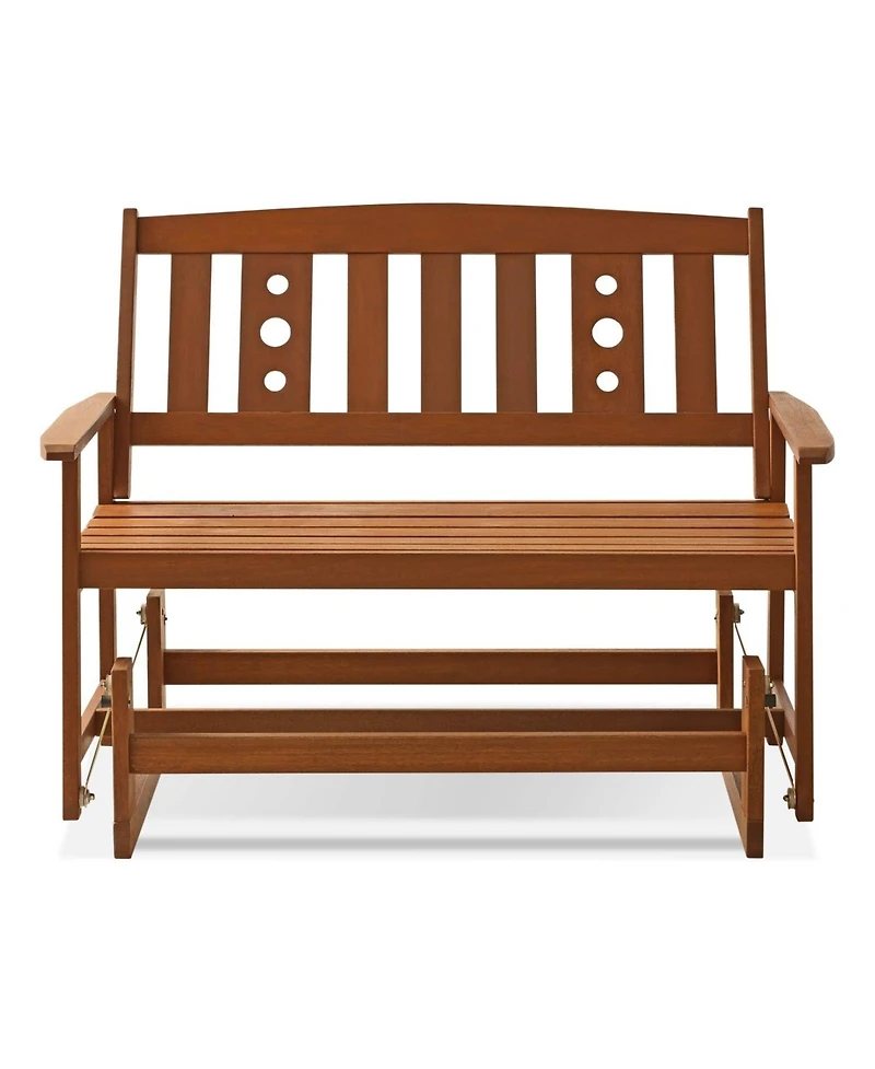 Homlux Outdoor Hardwood Glider with Teak Finish – Smooth & Stylish Patio Seating for Two