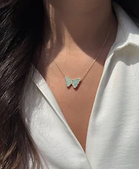 Kamaria Butterfly Necklace with Amazonite 14k Gold Plated Sterling Silver