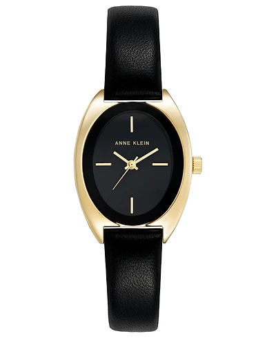 Anne Klein Women's Quartz Premier Black Leather Watch, 28mm