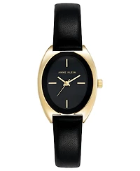 Anne Klein Women's Quartz Premier Black Leather Watch, 28mm