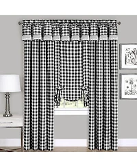 GoodGram Complete 6 Piece Country Chic Plaid Window Curtain Treatment Set - 58 in. W x 84 L