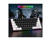 risokeys 60% Wired Gaming Keyboard, Rgb Backlit Ultra Compact Mini Keyboard, Waterproof Mini Compact 61-Key Keyboard for Pc/Mac Gamers, Typist
