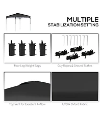 Outsunny 8' x 8' Pop Up Canopy with Adjustable Height
