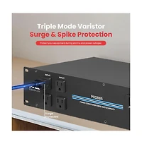 Pyle 19'' Rack Mount Power Conditioner - 3600 Watt Power Conditioner w/ 18 Outlets