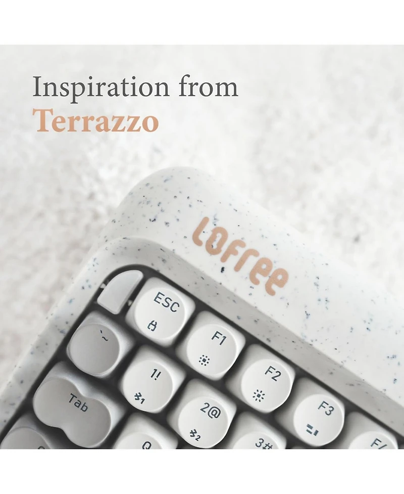 Lofree Zero Artz Mechanical Keyboard with Marble Palm Rest, 75% Rechargeable Hot-swappable Keyboards with 3 Types of Connection