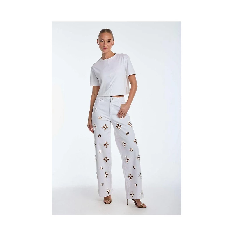 The Noli Shop Women's Kaia Pearl High Rise Jean