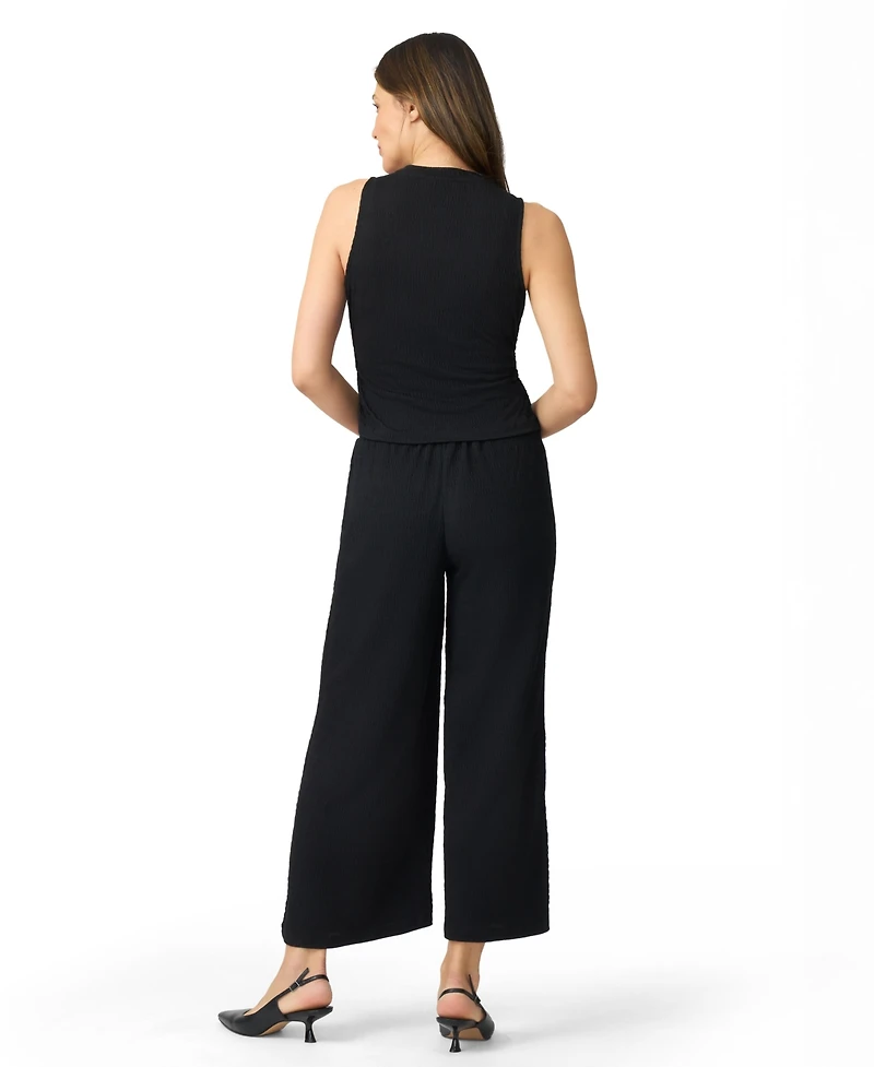 Cable & Gauge Sleeveless Top Cropped Wide Leg Pant Matching Set