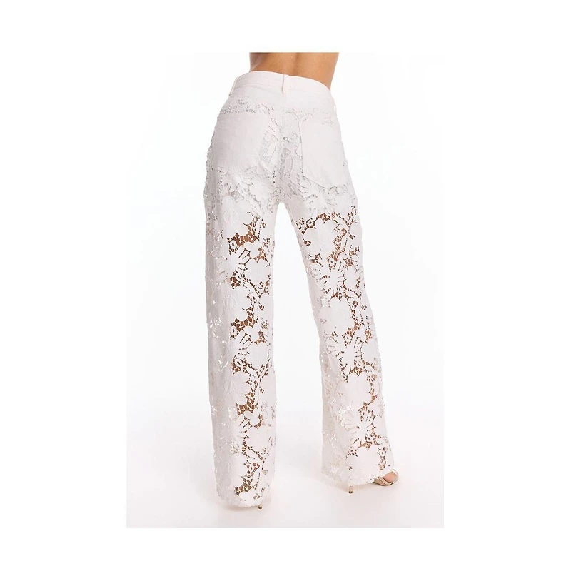 The Noli Shop Women's Celeste High Rise Jean - White
