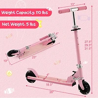 Hitway 2-Wheel Light-Up Kids Scooter with Adjustable Handlebar and Foldable Design