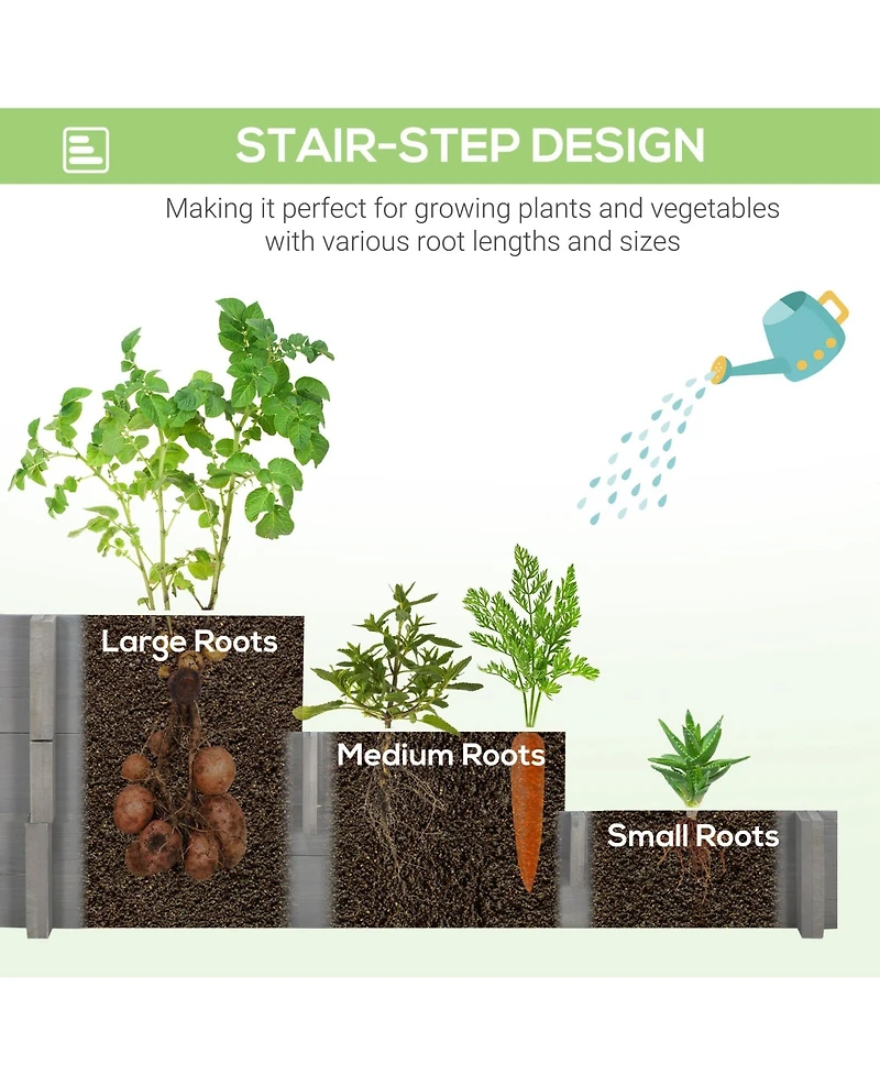 Outsunny 3 Tier Raised Garden Bed for Vegetables,