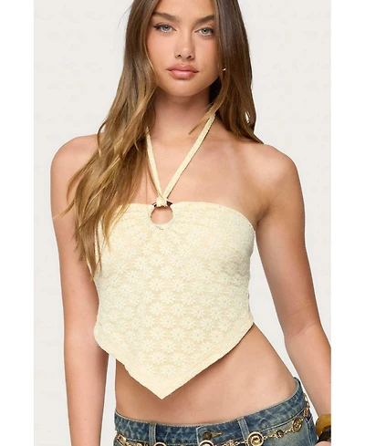 Edikted Women's Alana Floral Handkerchief Halter Top