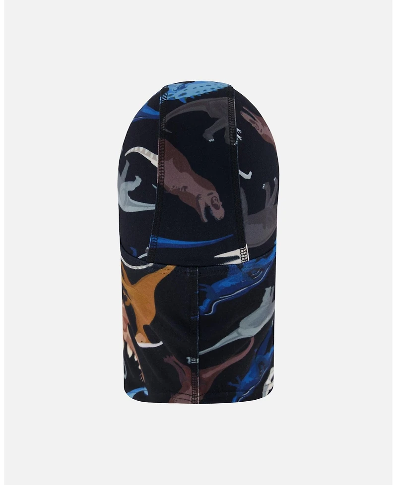 Deux par Boy Brushed Jersey Balaclava Black Dinosaur Print - Toddler|Child
