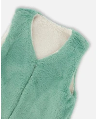 Deux par Big Girls Reversible Faux Fur Vest