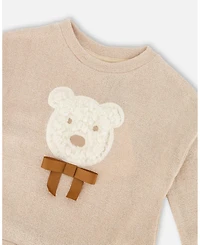 Deux par Toddler Girls Bi-Material Dress Caramel Brown with Layered Skirt - Toddler|Child