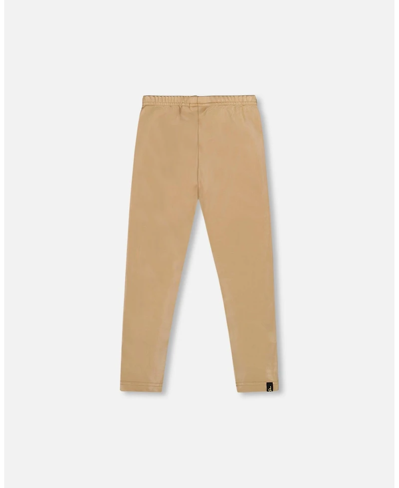 Deux par Girl Stretch Shiny Leggings Golden Beige - Toddler|Child