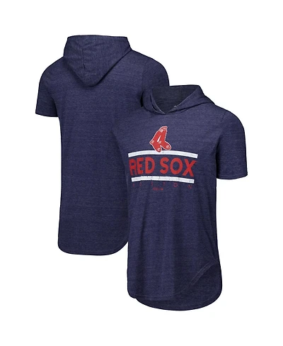 Majestic Threads Men's Navy Boston Red Sox Tri-Blend Hoodie T-Shirt