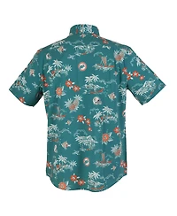 Reyn Spooner Men's Aqua Miami Dolphins Throwback Kekai Performance Button-Down Shirt