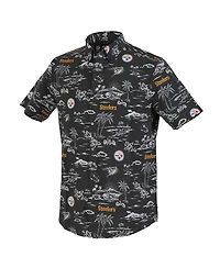 Reyn Spooner Men's Black Pittsburgh Steelers Kekai Performance Button-Down Shirt