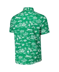 Reyn Spooner Men's Kelly Green New York Jets Throwback Kekai Print Button-Up Shirt