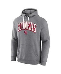 Fanatics Men's Heather Gray Oklahoma Sooners True Classics On Deck Raglan Fleece Pullover Hoodie