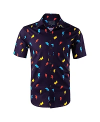Section 119 Men's Purple David Bowie Electric Bolt Button-Down Shirt