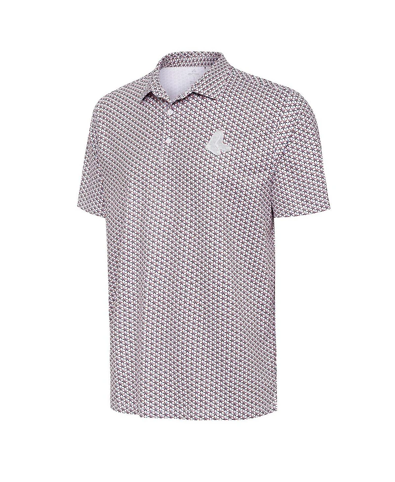 Antigua Men's White Boston Red Sox Star Polo Shirt