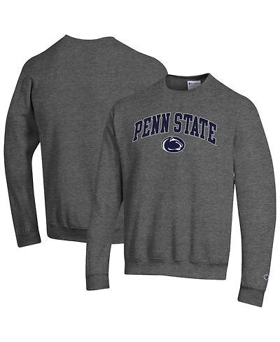 Champion Men's Heather Charcoal Penn State Nittany Lions Arch Over Logo Pullover Sweatshirt