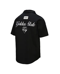 Mitchell & Ness Men's Black Golden State Warriors Hardwood Classics Camp Shirt