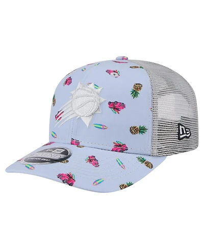 New Era Men's Light Blue/Gray Phoenix Suns Adventure Aloha Pattern 9SEVENTY Stretch-Snap Hat