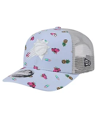 New Era Men's Light Blue/Gray Phoenix Suns Adventure Aloha Pattern 9SEVENTY Stretch-Snap Hat