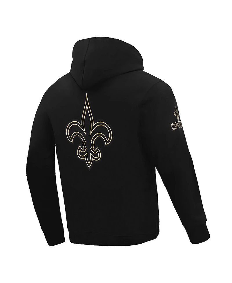 Pro Standard Men's Black New Orleans Saints Classic Chenille Pullover Hoodie