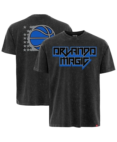 Sportiqe Men's and Women's Black Orlando Magic Rock Roll Collection Angus Premium Mineral Wash T-Shirt