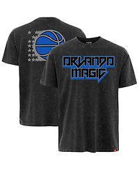 Sportiqe Men's and Women's Black Orlando Magic Rock Roll Collection Angus Premium Mineral Wash T-Shirt