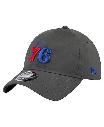 New Era Men's Charcoal Philadelphia 76ers Active Ripstop 9TWENTY Adjustable Hat