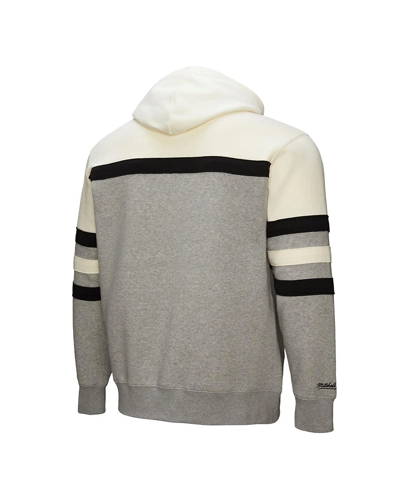 Mitchell & Ness Men's Heather Gray Jacksonville Jaguars Head Coach Logo Pullover Hoodie