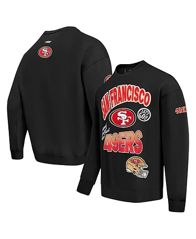 Pro Standard Men's Black San Francisco 49ers Turn It Up Drop Shoulder Pullover Sweatshirt