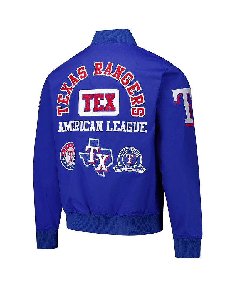 Pro Standard Men's Royal Texas Rangers Area Code Twill Full-Zip Jacket