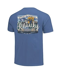 Image One Women's Royal Kentucky Wildcats Comfort Colors Campus Scene Drawing Script T-Shirt