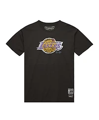 Mitchell & Ness Men's Black Los Angeles Lakers Hardwood Classics Deconstructed T-Shirt
