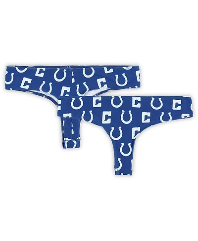 Concepts Sport Women's Royal Indianapolis Colts Record Allover Print Knit Thong