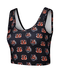 Concepts Sport Women's Black Cincinnati Bengals Record Allover Print Bralette