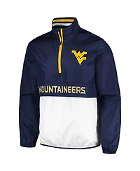 G-iii Sports by Carl Banks Men's Navy West Virginia Mountaineers Cornerman Half-Zip Top