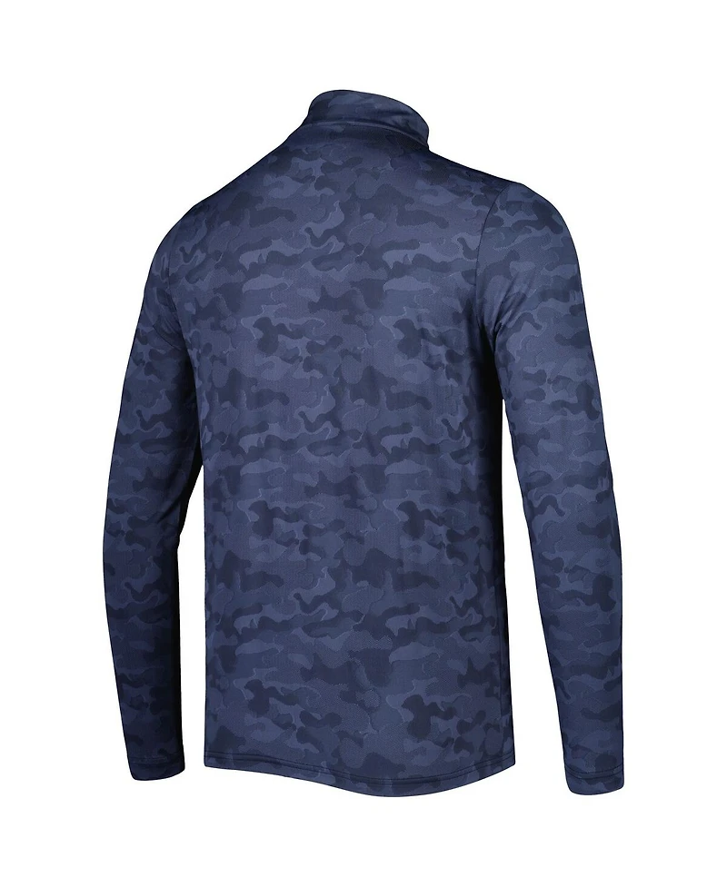 Antigua Men's Navy New England Patriots Brigade Quarter-Zip Sweatshirt