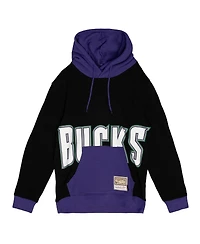 Mitchell & Ness Men's Black Milwaukee Bucks Hardwood Classics Big Face 5.0 Pullover Hoodie